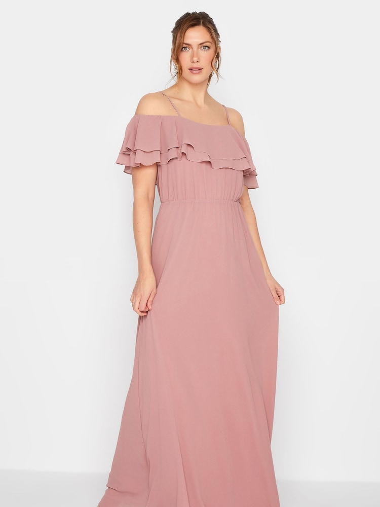Long Tall Sally Pink Ruffle Maxi Dress - Image 1 of 4