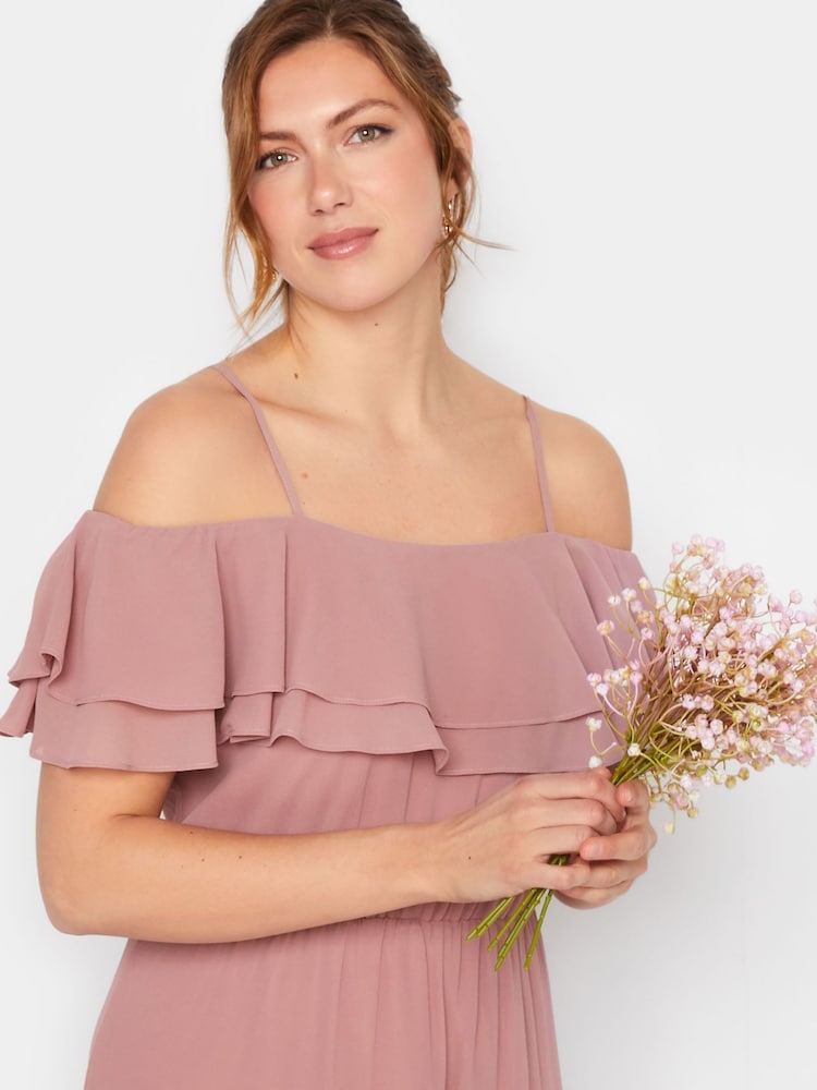 Long Tall Sally Pink Ruffle Maxi Dress - Image 4 of 4