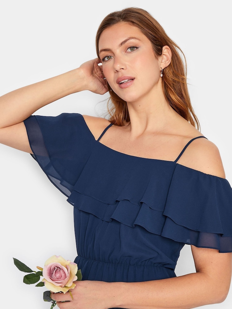 Long Tall Sally Blue Ruffle Maxi Dress - Image 4 of 4