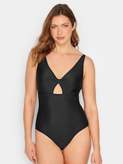 Long Tall Sally Black Twist Cut Out Swimsuit - Image 1 of 5