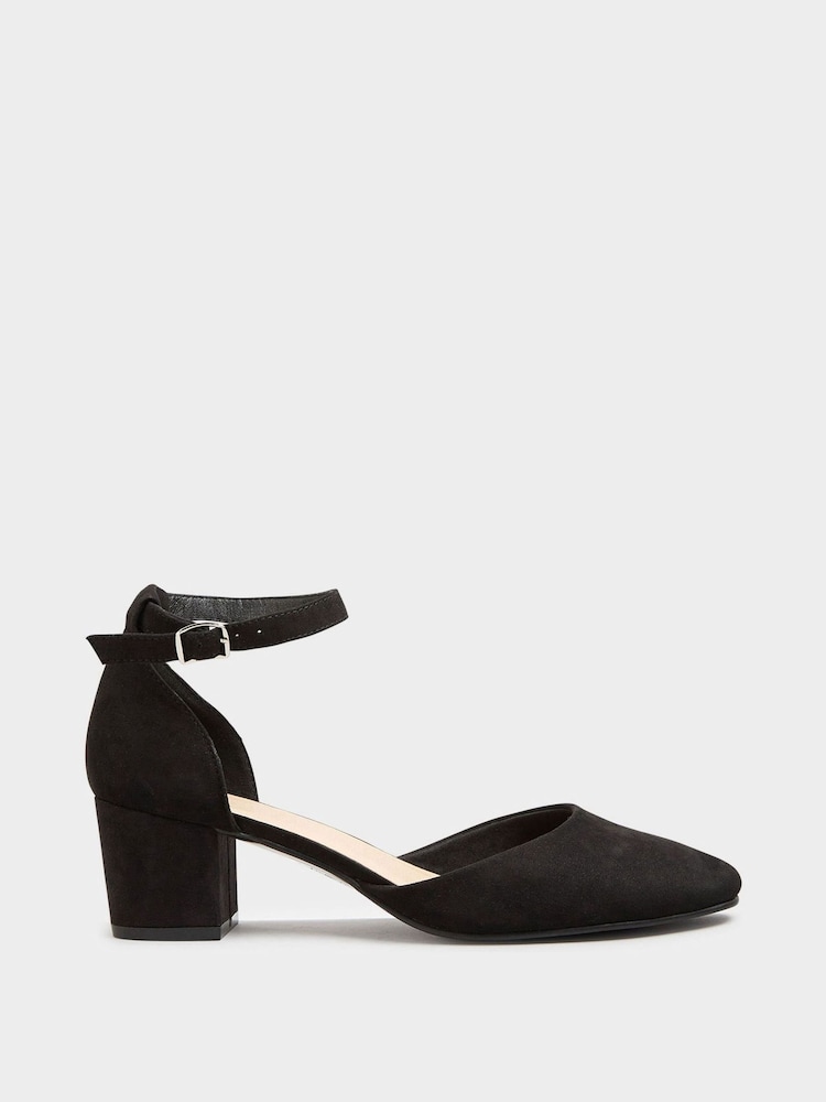 Long Tall Sally Black Block Heel Court Shoes - Image 1 of 5