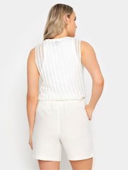 Long Tall Sally White Linen Blend Shorts - Image 2 of 9