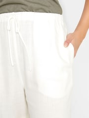 Long Tall Sally White Linen Blend Shorts - Image 4 of 9