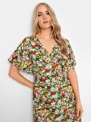 Robe longue long Grand Sally Floral fendu sur le devant - Image 4 of 4
