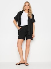 Long Tall Sally Black Linen Blend Shorts - Image 3 of 5