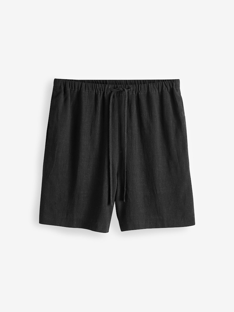 Long Tall Sally Black Linen Blend Shorts - Image 5 of 5
