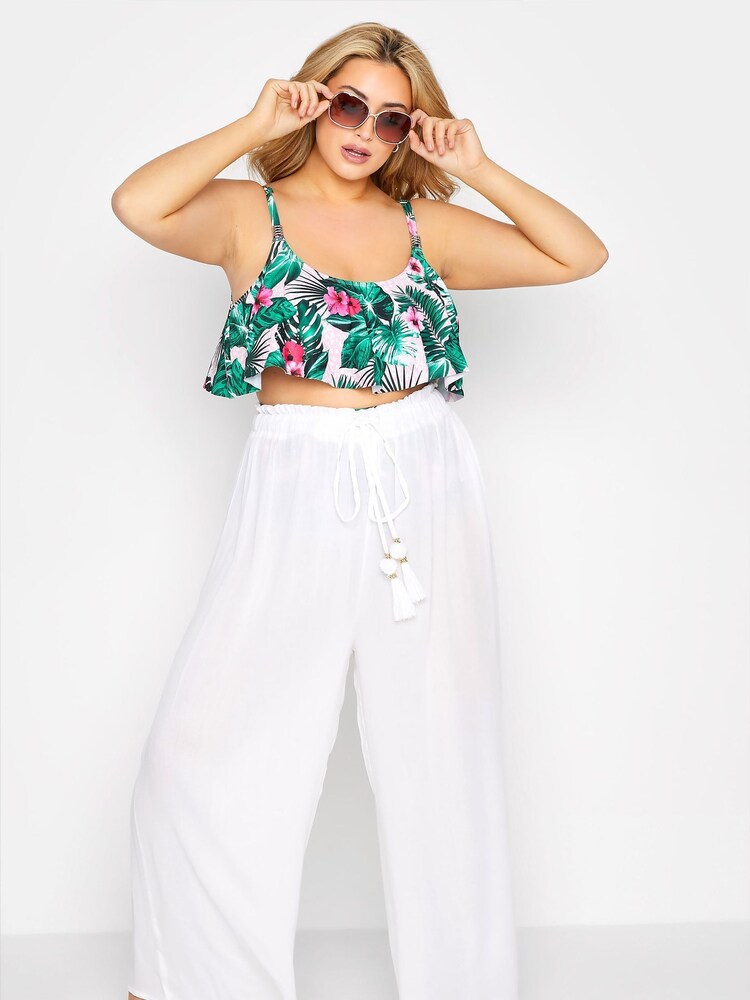Yours Curve White Tassel Trousers - Image 2 of 5