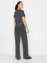 Long Tall Sally Black Spot Wrap Jumpsuit - Image 3 of 5