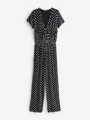 Long Tall Sally Black Spot Wrap Jumpsuit - Image 5 of 5