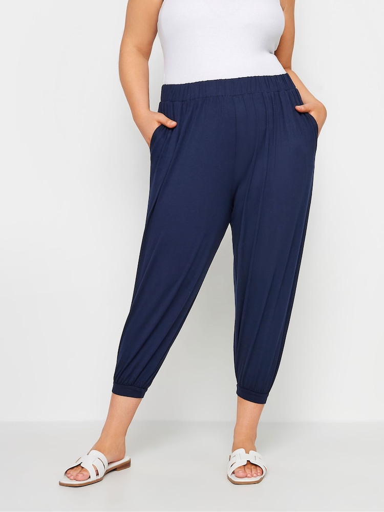 Azul - Pantalones harén capri de Yours Curve - Imagen 1 de 5 Azul - Pantalones harén capri de Yours Curve - Imagen 1 de 5