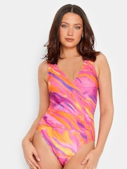 Long Tall Sally Pink Print Swimsuit - Image 1 of 5