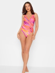 Long Tall Sally Pink Print Swimsuit - Image 3 of 5
