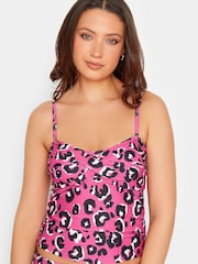 Long Tall Sally Pink Leopard Twist Front Tankini - Image 4 of 5