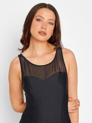 Long Tall Sally Black Mesh Active Swimsuit - Image 4 of 5