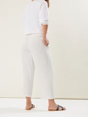 Long Tall Sally White Linen Blend Cropped Trousers - Image 2 of 4