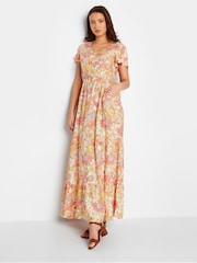 Long Tall Sally Orange Pastel Floral Maxi Dress - Image 1 of 5