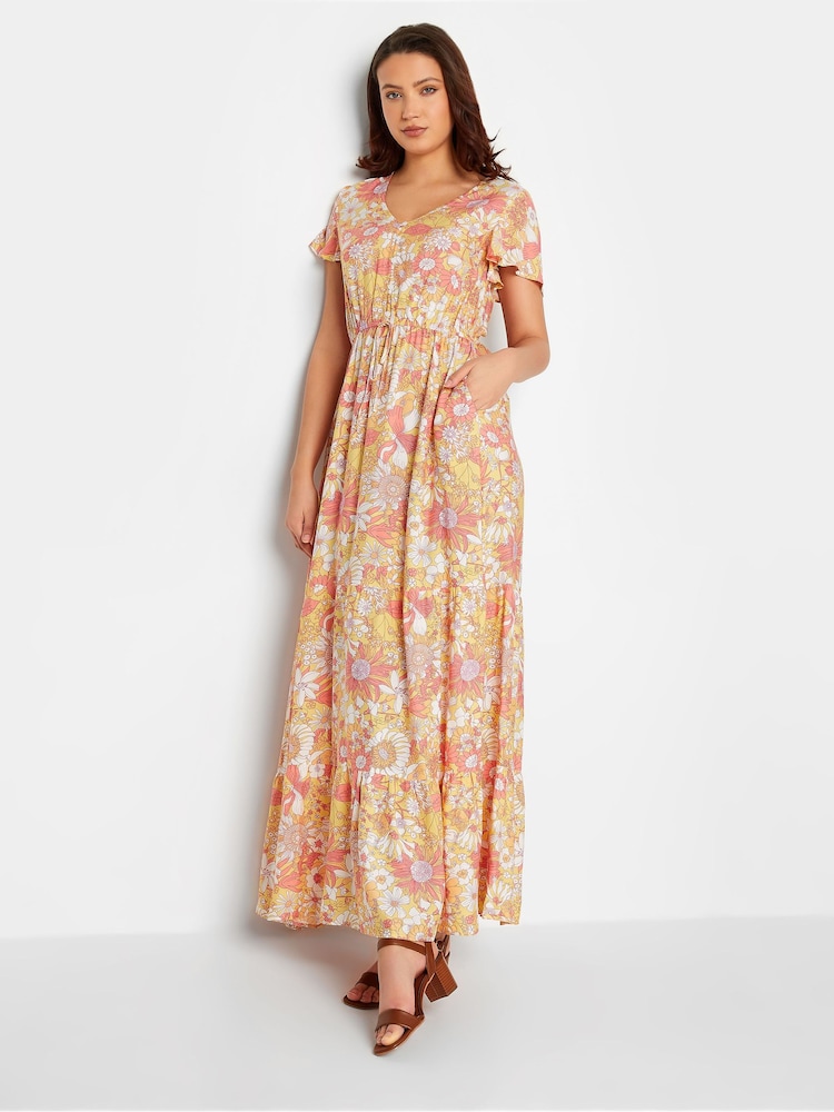 Long Tall Sally Orange Pastel Floral Maxi Dress - Image 1 of 5