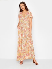 Long Tall Sally Orange Pastel Floral Maxi Dress - Image 3 of 5