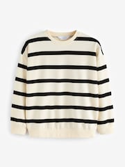 PixieGirl Petite Black Mono Stripe Sweatshirt - Image 5 of 5