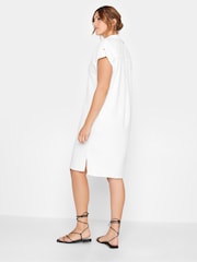 Long Tall Sally White Linen Look Button Through Shirt Dress - Image 2 of 4