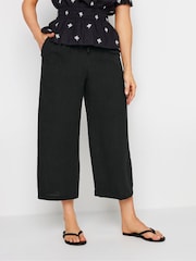 Long Tall Sally Black Linen Blend Cropped Trousers - Image 2 of 5