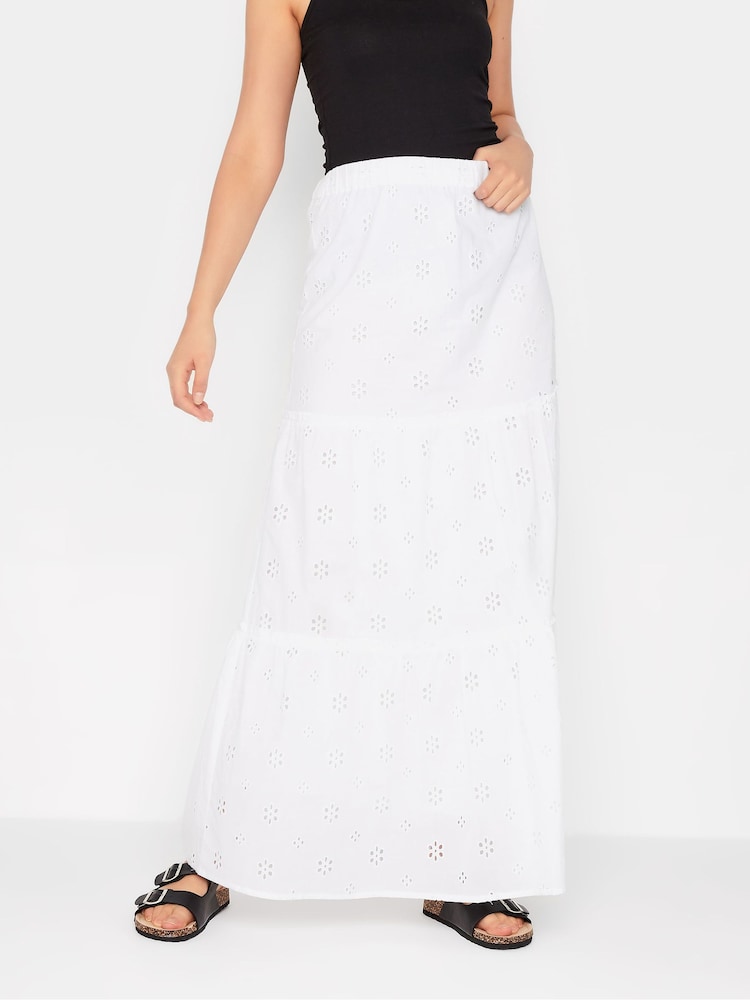 Long Tall Sally Maxi-Stufenkleid aus 100 % Baumwolle mit Lochstickerei - Bild 1 von 4 Long Tall Sally Maxi-Stufenkleid aus 100 % Baumwolle mit Lochstickerei - Bild 1 von 4