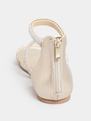 Long Tall Sally Gold Diamante Strap Flat Sandals - Image 3 of 4
