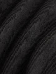 Black Short Sleeve Ribbed Henley T-Shirt - Image 2 of 2