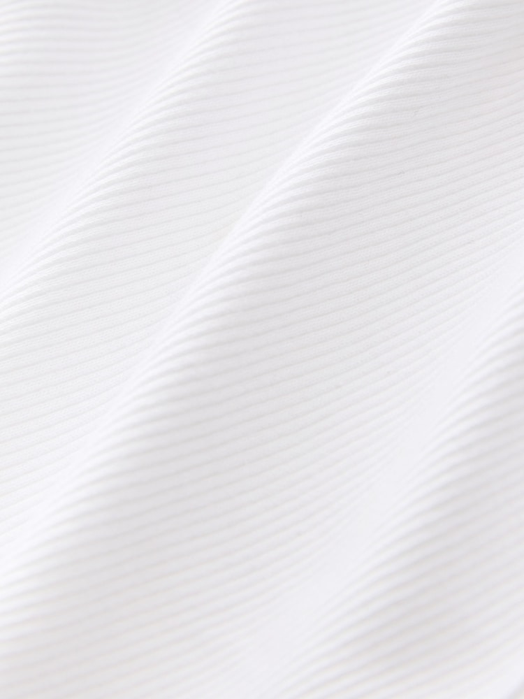 White Short Sleeve Ribbed Henley T-Shirt - Image 2 of 2