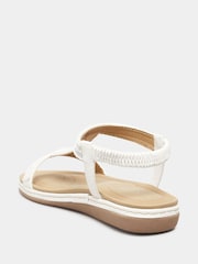 Yours Curve White Wide Fit Diamante Strap Sandals - Image 3 of 5