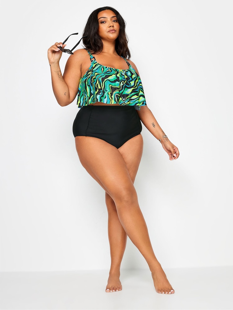 Yours Curve Black Super High Waisted Tummy Control Bikini Briefs - Image 3 of 3
