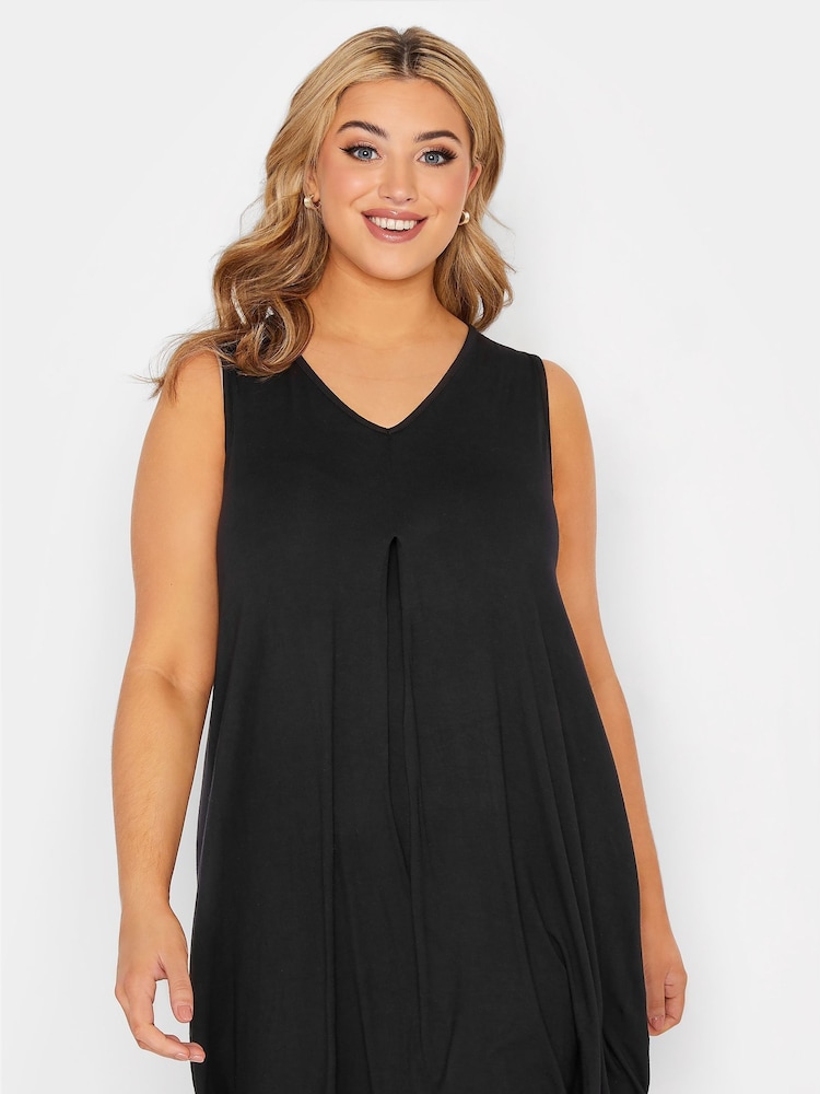 Yours Curve Black Pleated Swing Vest - Image 1 of 5