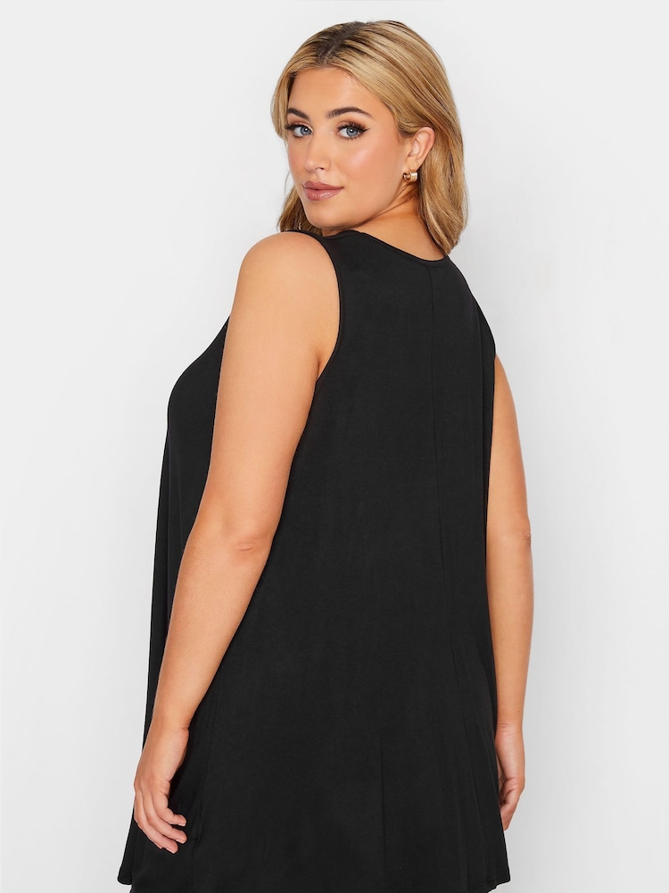 Yours Curve Black Pleated Swing Vest - Image 2 of 5