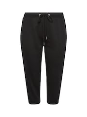 Yours Curve Black Cropped Stretch Joggers - Image 3 of 4