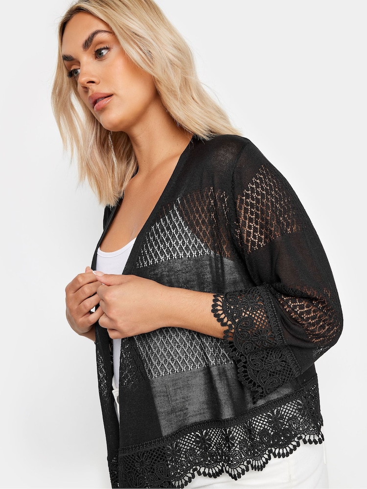 Yours Curve Black Lace Waterfall Shrug - Image 3 of 3