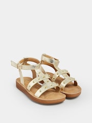 Yours Curve Gold Extra Wide Fit Studded Gladiator Sandals - Image 2 of 4
