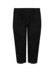 Yours Curve Lace Trim Cropped 100% Cotton Pyjamas - Bild 4 von 4
