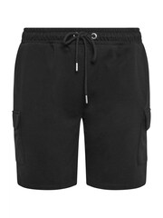 Yours Curve Black Cargo Jogger Shorts - Image 3 of 3