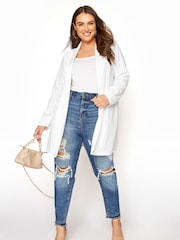 Yours Curve White Longline Blazer - Image 4 of 5