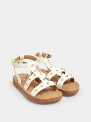 Yours Curve White Extra Wide Fit Studded Gladiator Sandals - Image 2 of 4
