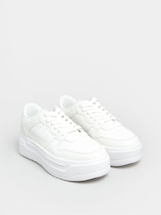 Yours Curve White Super Chunky Trainers In Extra Wide EEE Fit - Image 2 of 5