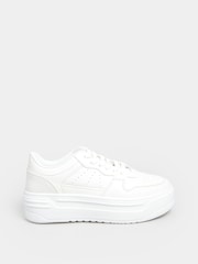 Yours Curve White Super Chunky Trainers In Extra Wide EEE Fit - Image 3 of 5