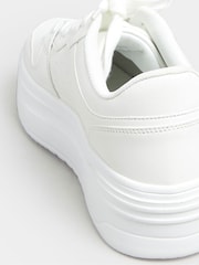 Yours Curve White Super Chunky Trainers In Extra Wide EEE Fit - Image 4 of 5