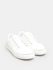 Yours Curve White Extra Wide Fit Hardware Scallop Trainers - Image 2 of 5