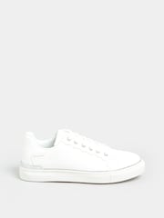 Yours Curve White Extra Wide Fit Hardware Scallop Trainers - Image 3 of 5