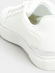 Yours Curve White Extra Wide Fit Hardware Scallop Trainers - Image 4 of 5