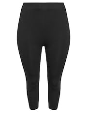 Yours Curve Black Lace Stretched Cropped Leggings - Image 5 of 5