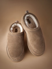Taupe Brown Signature Suede Slippers - Image 2 of 5