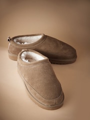 Taupe Brown Signature Suede Slippers - Image 3 of 5