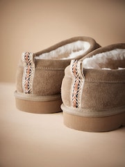 Taupe Brown Signature Suede Slippers - Image 5 of 5
